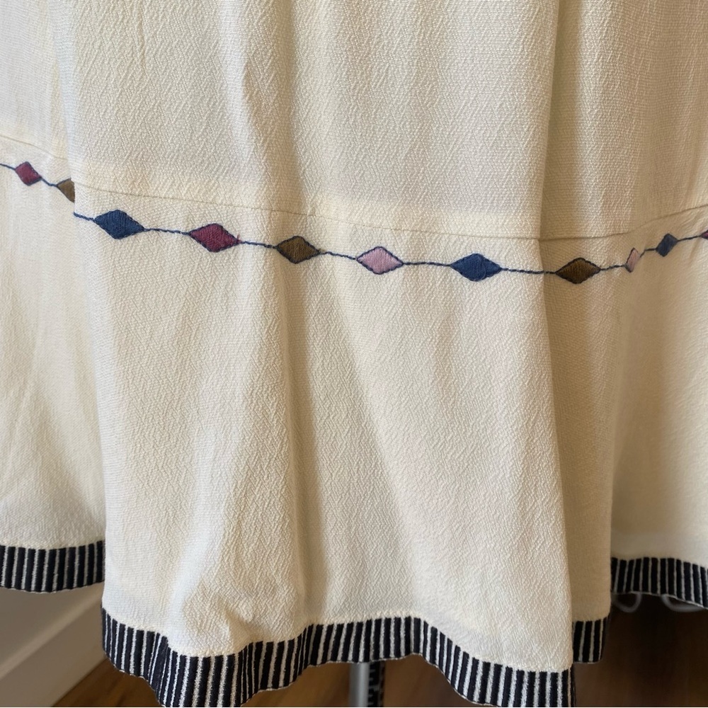 ba&sh NWOT Plaza Embroidered Bell Sleeve Mini Dress Ecru Size S / US 6 - Picture 7 of 12